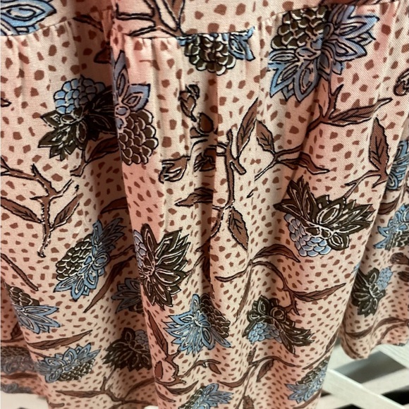 Destination 365 Printed Short Sleeve Smocked Midi Dress Sepia Rose Floral - Picture 6 of 6